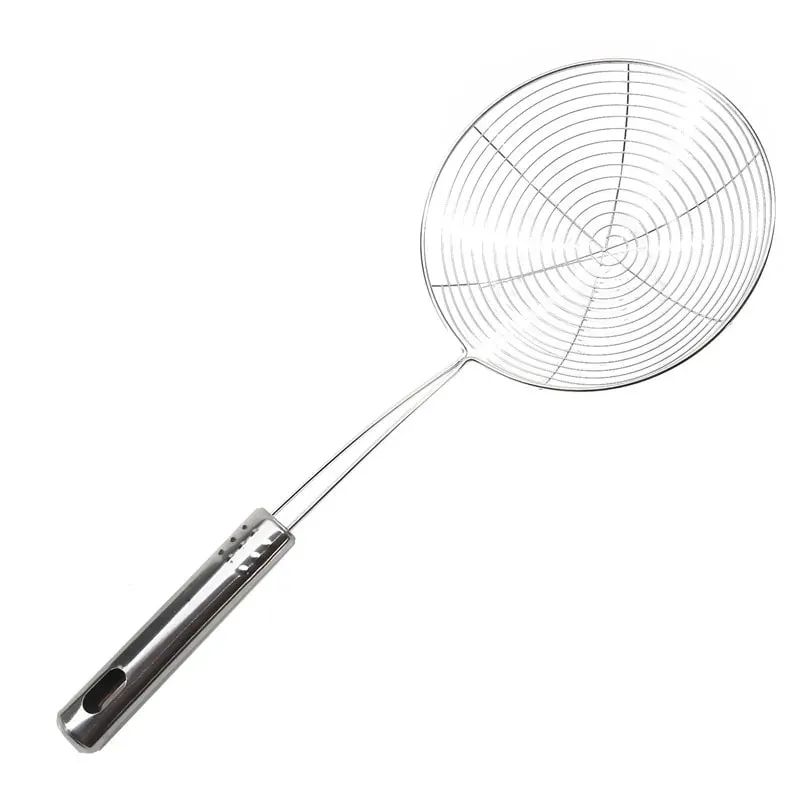 Oval Skimmer Stainless Steel Filter Mesh Oil Pot Food Filter Cookware Colander Fried Filter Kitchen Strainer Baking Cooking — image 9