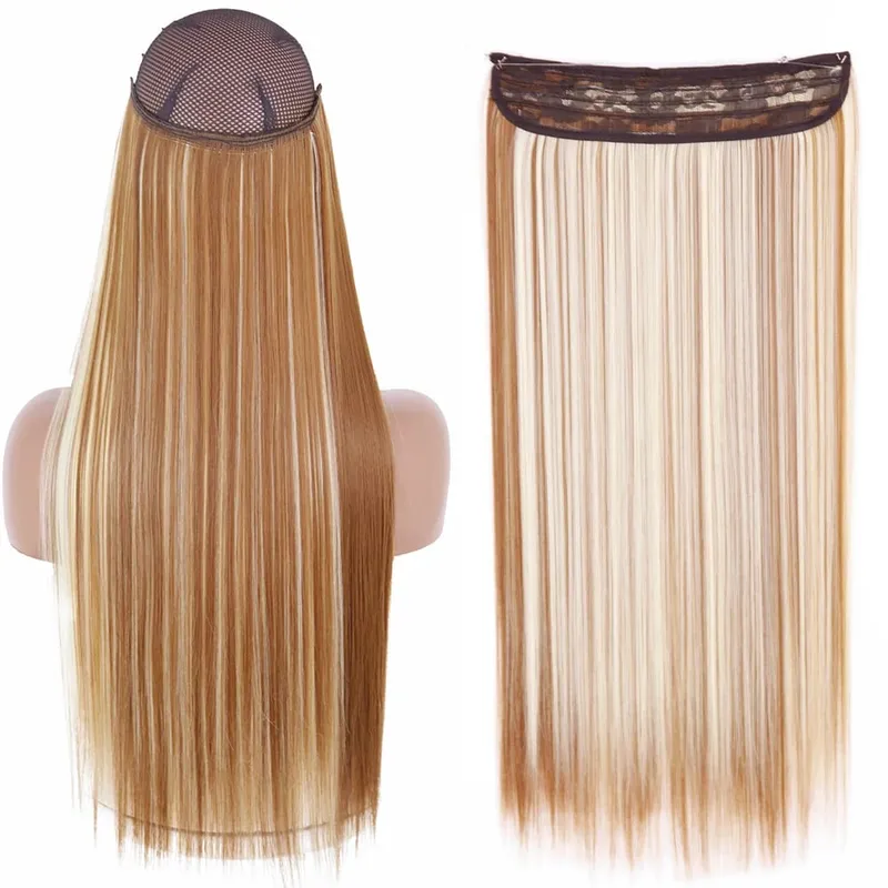 Synthetic No Clip Wave Hair Extensions Hidden Secret False Hairpiece One Piece Fish Line Fake Hair Piece — image 15