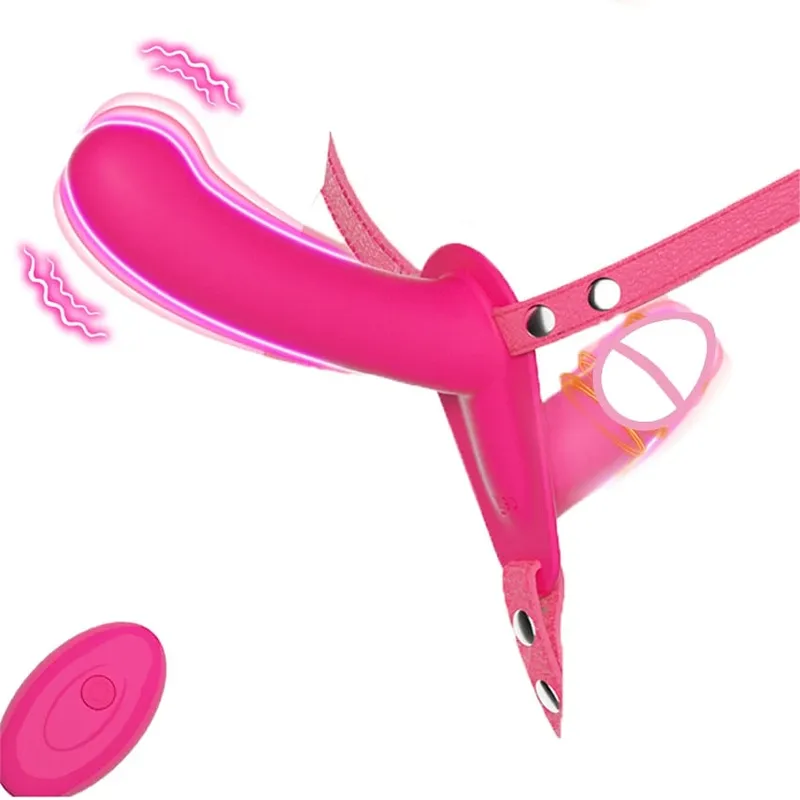Strap On Double-Headed Vibrator Dildo Adjustable with 10 Vibration Modes Wearable Harness Sex Toy for Female Couple for Lesbians — image 9