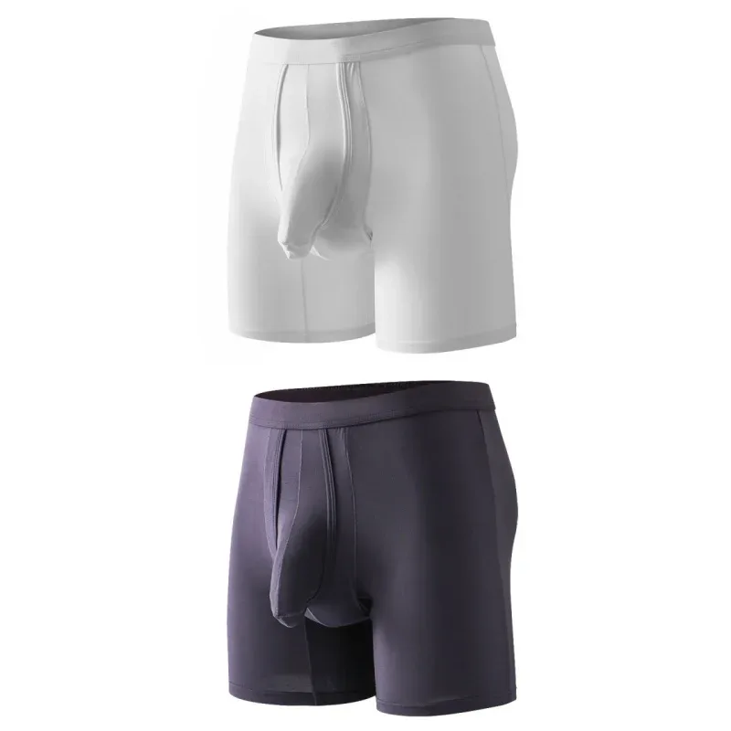 2PCS Mens Long Legs Underwear Separate Ball Pouch Breathable Comfort Sport Seamless Boxer Trunks Shorts Calzoncillo Hombre — image 25