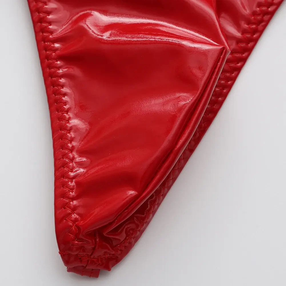 1pc Men Glossy Faux Leather G-string U-convex Pouch Briefs Thin-Strap Low Waist Underwear Sexy Gay Sissy Lingerie — image 3