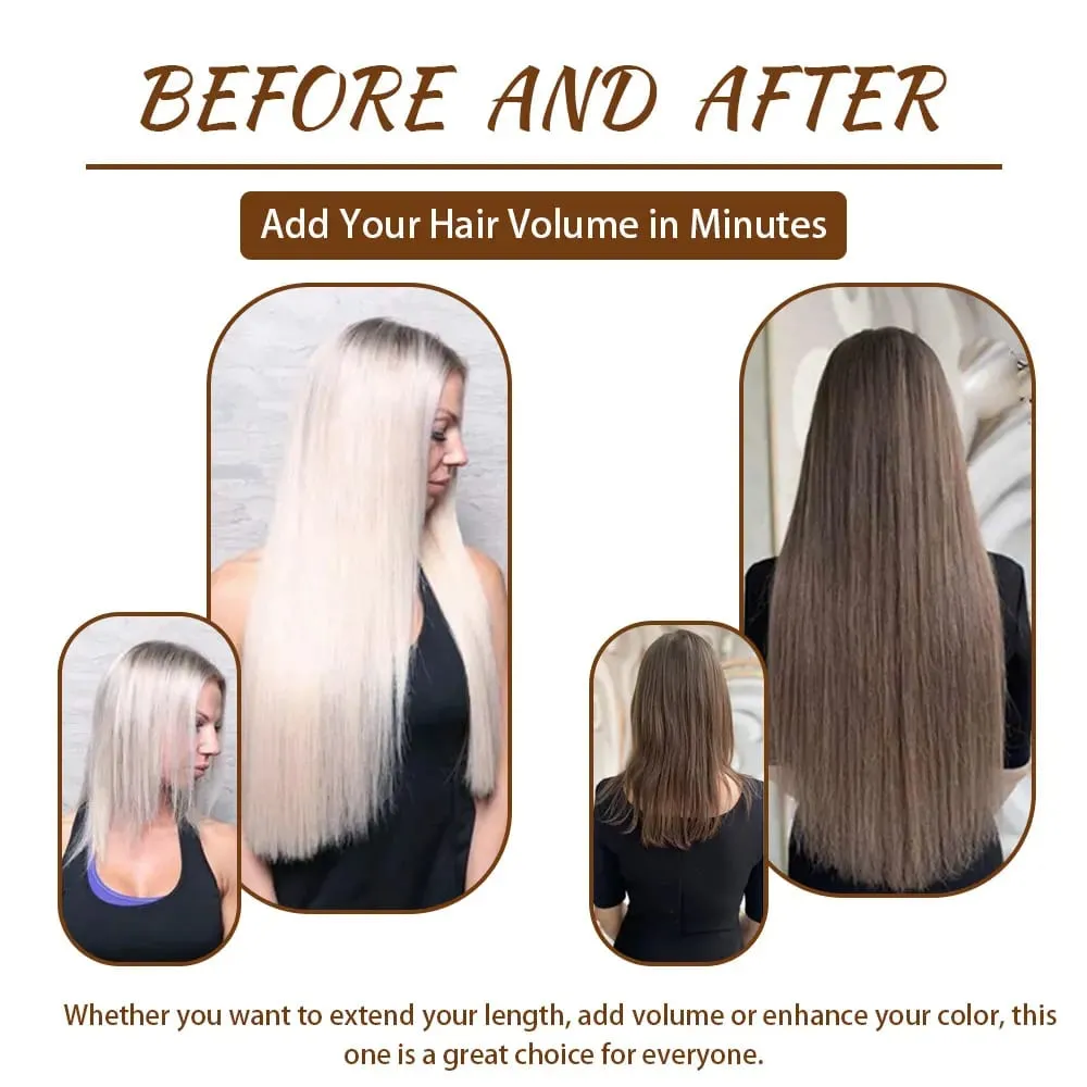 4 pçs/set 11 clipes 22 polegadas 220g ondas de praia clipe em extensões de cabelo loira arenosa champanhe resistente ao calor sintético peruca — image 5