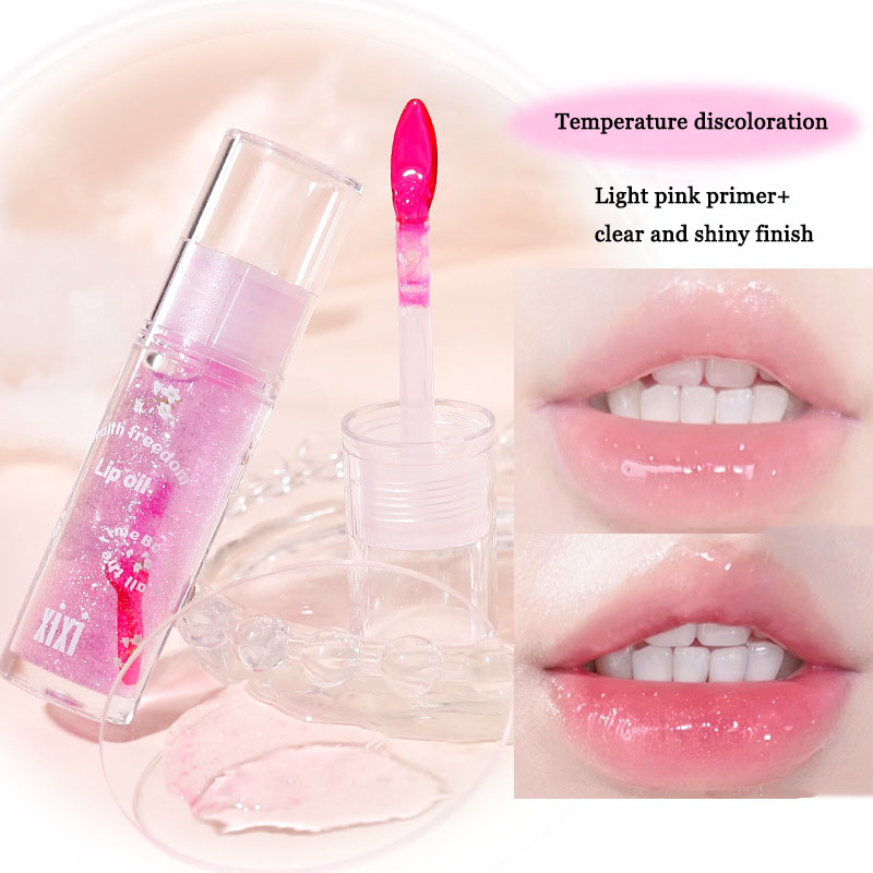 Clear Crystal Glitter Lip Gloss Temperature Discoloration Moisturizing Lip Gloss NonSticky Pearl Shiny Lip Glaze Korean Make Up — image 8