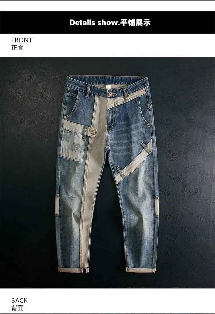 Autumn and Spring Fashion American Vintage Straight Leg Elastic Denim Pants Men's Casual Comfortable Sports High Quality Jeans — image 7