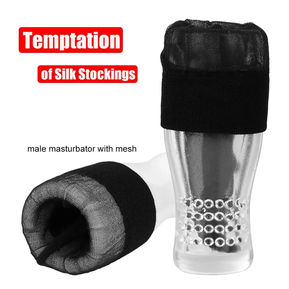 With Stockings Temptation 88mm Male Masturbator Artificial Vaginal For Men 18 Penis Sucker Glans Sucking Cock Exerciser Sex Toys — image 1