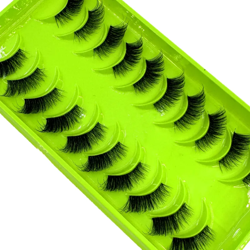Černé řasy 10 polovičních řas Soft Natural Cat Eye Lashes Makeup Tool Prodlužovací nástroj Fluffy Faux Cils sezona návratu do školy — image 14