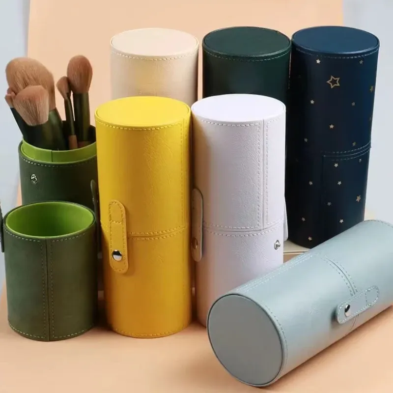PU Leather Travel Empty Cosmetic Brushes Pen Holder Makeup Artist Bag Brushes Organizer Make Up Tools — image 1