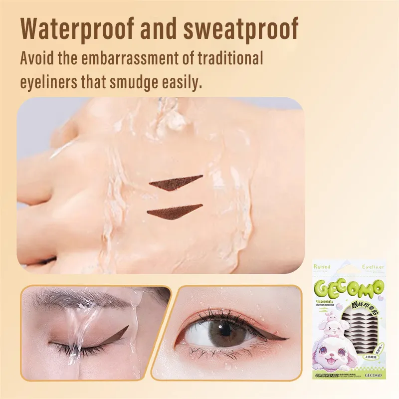 Makeup Stencils Eyeliner Stamp Sticker Water Resistant Sweat Resistant Fitting Eye Beauty Stickers Adjusting Eye Eyeliner Patch — image 5