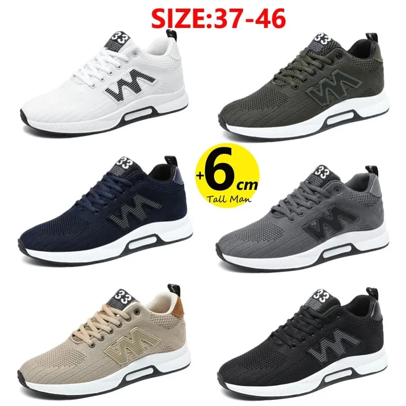 Chunky Sneakers Men Elevator Lift Height Increase Insole 6cm Sports Plus Size 37-46 — image 1