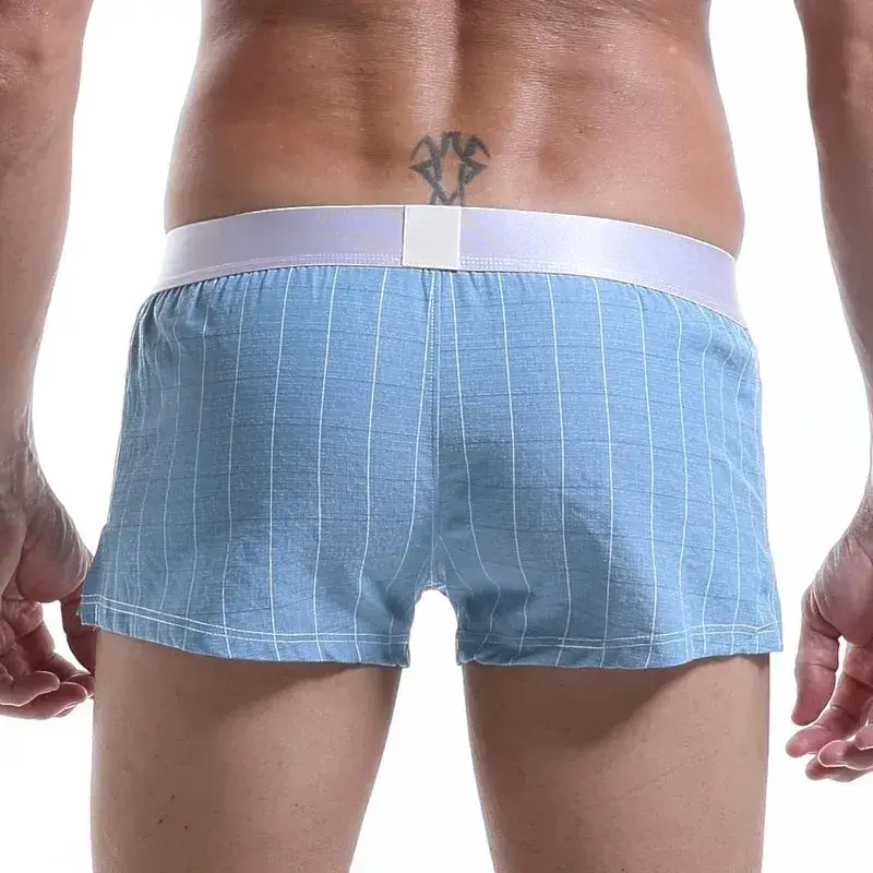 Boxer en coton pour hommes, short ample, multicolore, sous-vêtements à carreaux, vêtements de maison, pantalon flèche confortable, 3256806911165516 — image 15
