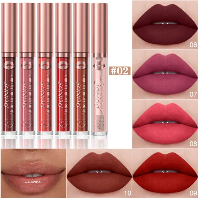 6 PCS Velvet Matte Liquid Lipstick Set Waterproof Long Lasting Nude Rose Red Lip Oil For Moisture And Shine — image 9
