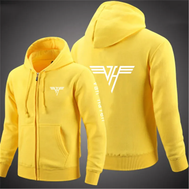 2024 Spring Autumn Van Halen Logo Printing Solid Color Classic Hooded Hoodies Men's Trendy Sports Casual Long Sleeve Loose Coat — image 6