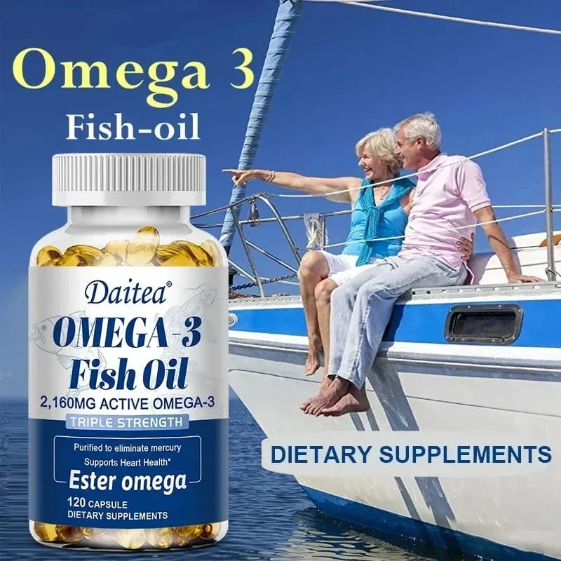 Daitea Fish Oil Capsule 2160mg Supplement Rich in DHA & EPA Cognitive Core Health Immune Support Non-GMO — image 5
