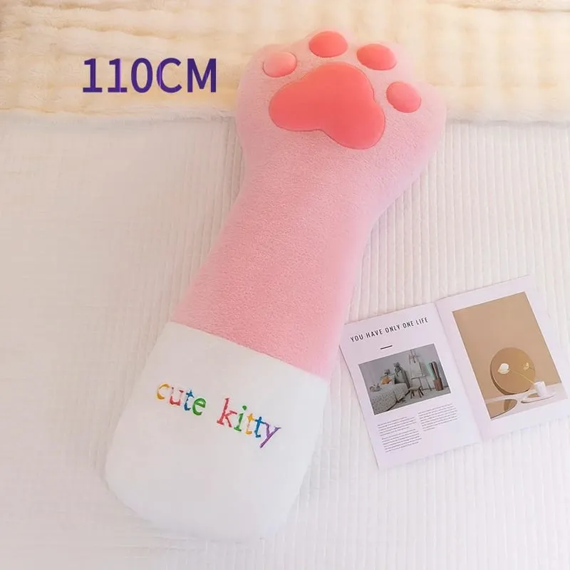 Cute Creative Cat Paw Chair Cushion Plush Toys Soft Stuffed Fluffly Office Lumbar Support Long Pillow Home Deco for Girls Gifts — image 10