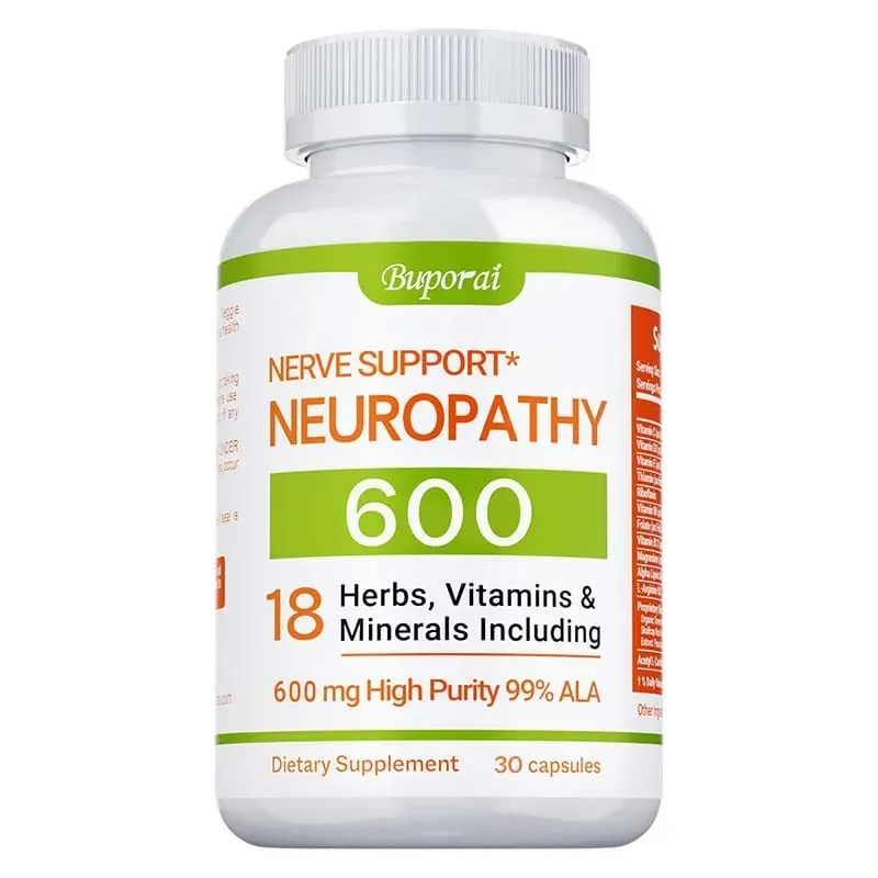 Neuropathy Support Supplement 600mg - Supports The Nervous System Relieves Stress Promotes Brain Function and Boosts Energy