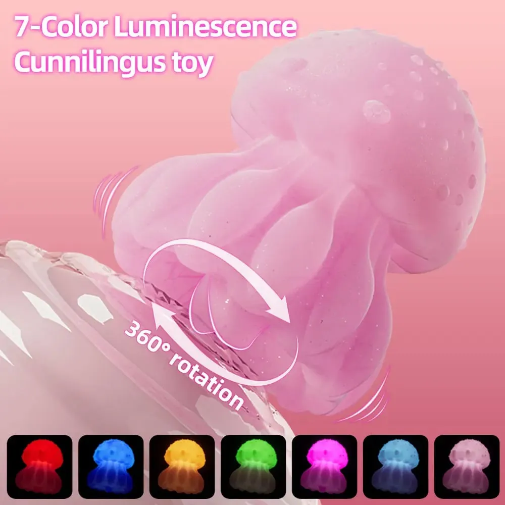 Vibromasseur léchant la langue 10 modes de vibration LED couleur arc-en-ciel méduse vibrateur mamelon stimulateur clitoridien jouet sexuel pour adultes 18 — image 2
