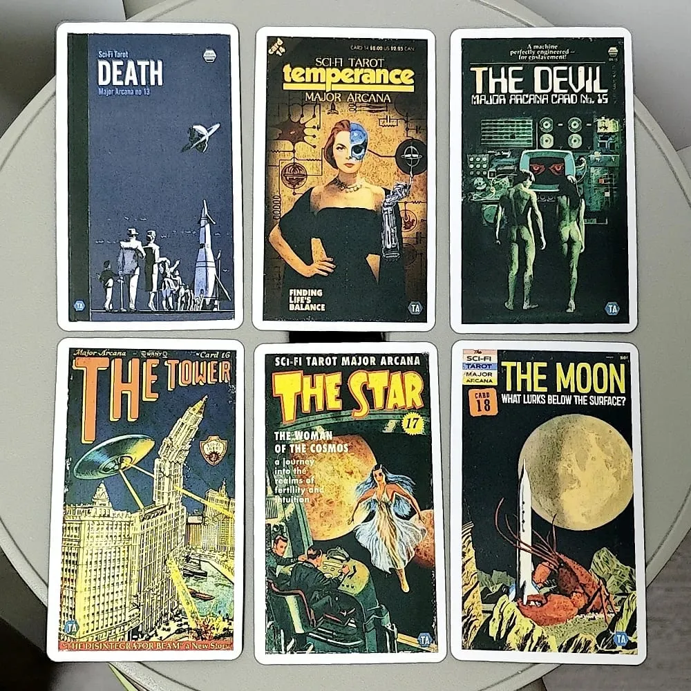 Todd Alcott's Sci-Fi Tarot Science-Fiction-themed Tarot Deck Based on Rider Waite System 10.3*6cm 78 Pcs Tarot Cards