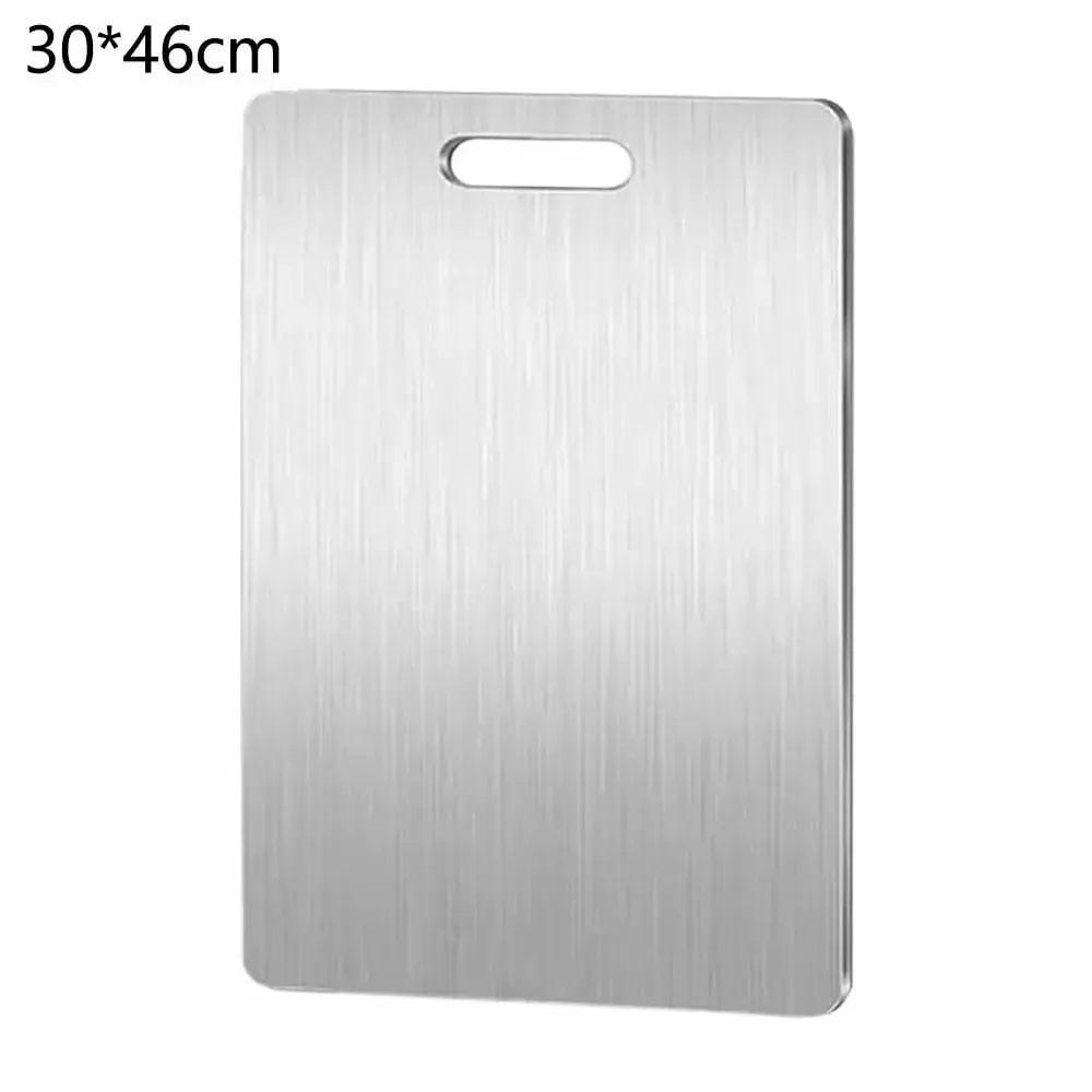 Placa de corte de aço inoxidável 1 peça-tábua de corte dupla face resistente para carne, legumes, amassar massa e preparação de cozinha — image 9