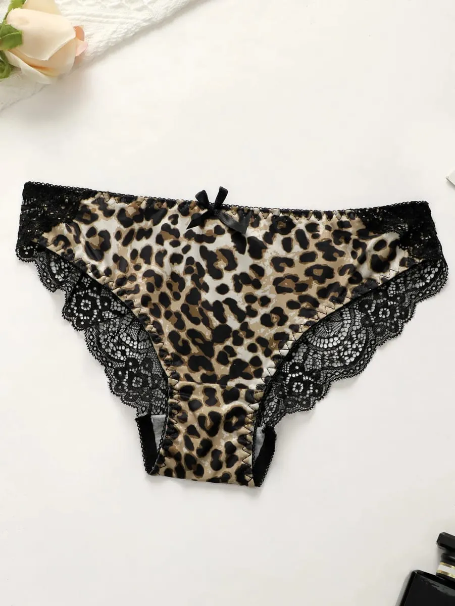 Women's Sexy Underwear Set Leopard Pattern Bra with Steel Ring Front Closure Comfortable and Breathable Lace Panty — image 5