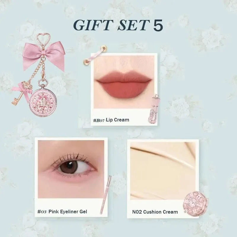 Flowerknows Bunny Garden Collection ชุดของขวัญแต่งหน้า Pigment Palette Lip Balm พวงกุญแจ Velvet Matte ลิปสติกครีมชุด