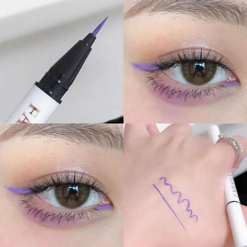 Liquid Matte Turquoise Eyeliner Ultra Fine Black White Eyeliner Waterproof Easy To Color Rainbow Colorful Eye Liner Eyes Makeup — image 11