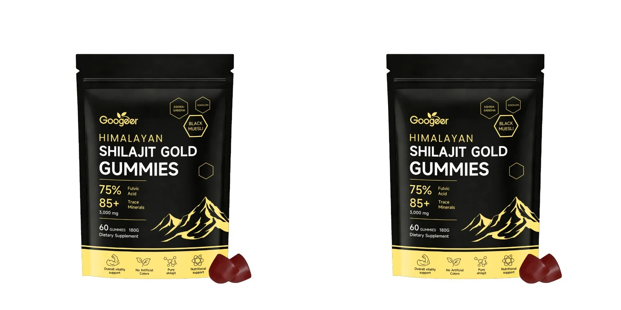 Himalayan Shilajit Gold 60 Gummies Minerals Formula תומכת בחיזוק אנרגיה וחיוניות הגוף תוסף תזונה טבעי — image 8