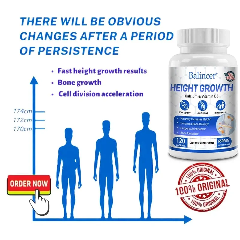 Bone Growth - Growth Supplement for Adults and Children - Grow Taller Increase Bone Density Reduce Bone Loss Osteoporosis