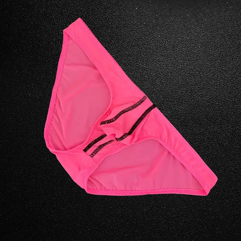 Mens Briefs Ice Silk Ultra Thin Underwear Sexy U Bulge Pouch Male Panties Elastic Comfort Quick Drying Knickers Underpants — image 6
