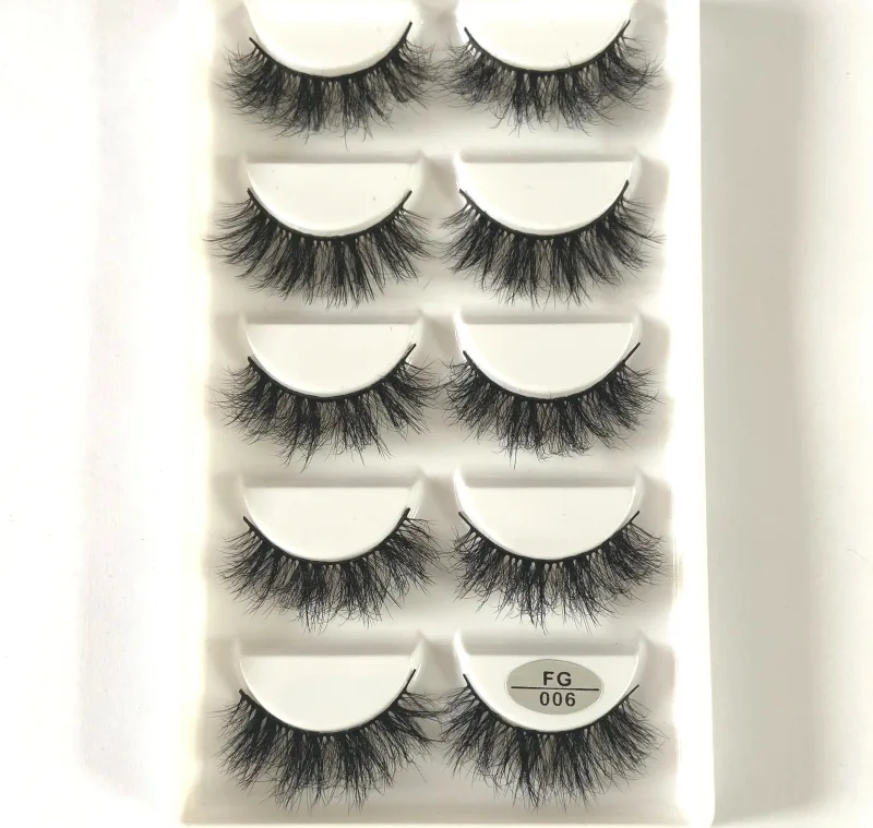 5Pairs Handmade Mink Lashes Short False Eyelashes Dense Natural Long Messy Eye Lashes Reusable Stage Makeup Eyelashes — image 15