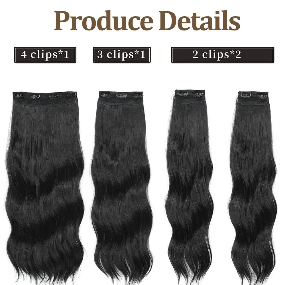 Bio Body Wave Clip in Hair Extensions 22 inches 4 pcs/lot 220g Soft Natural Heat Resistant Fiber Clip in Synthetic Hair