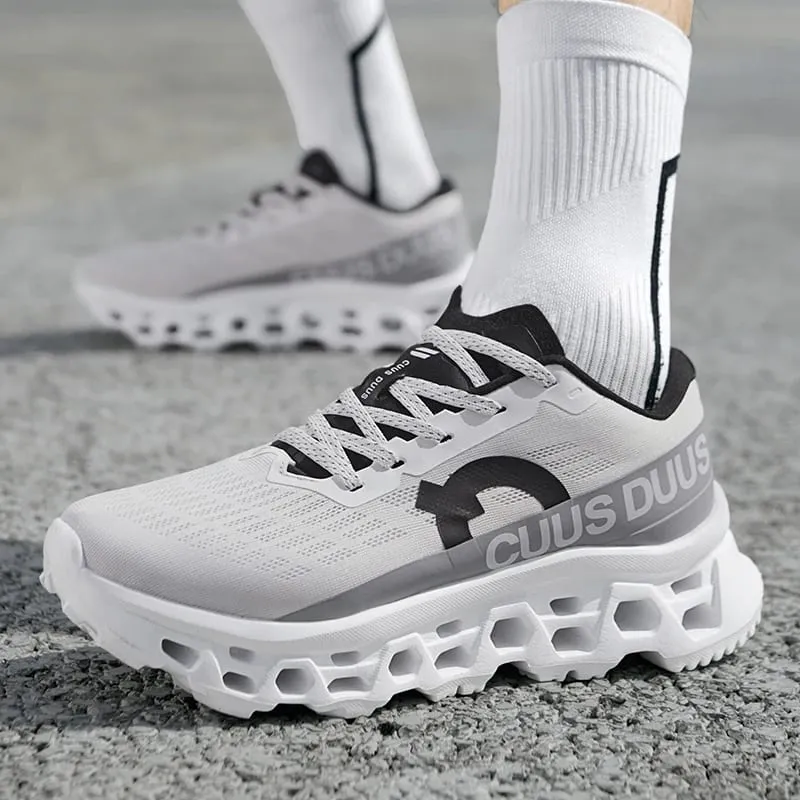 Men's running shoes hollow cushioning thick soled sneakers breathable mesh lightweight non-slip sneakers outdoor fitness shoes — image 4