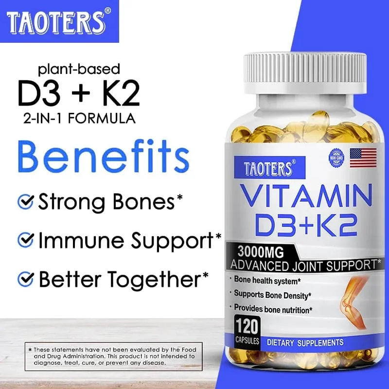 Vitamin D3 & K2 | Bone & Cardiovascular Health Support Immune System Support 120 Capsules — image 3