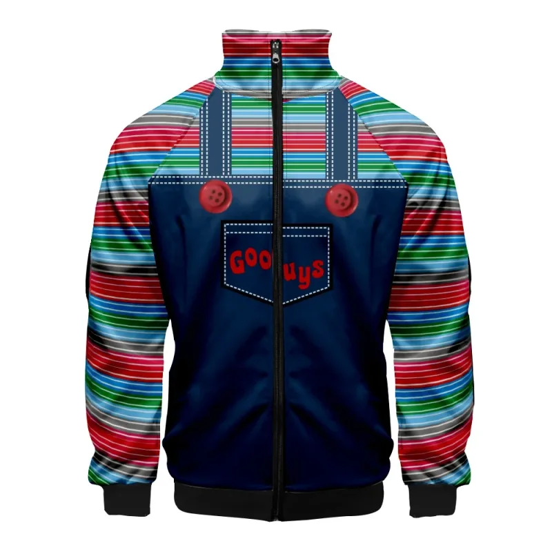 Coats Horror Movie Chucky Stand Collar Jackets Seed of Chucky Sweatshirt Cosplay Costume Long Sleeve Zipper Hoodies