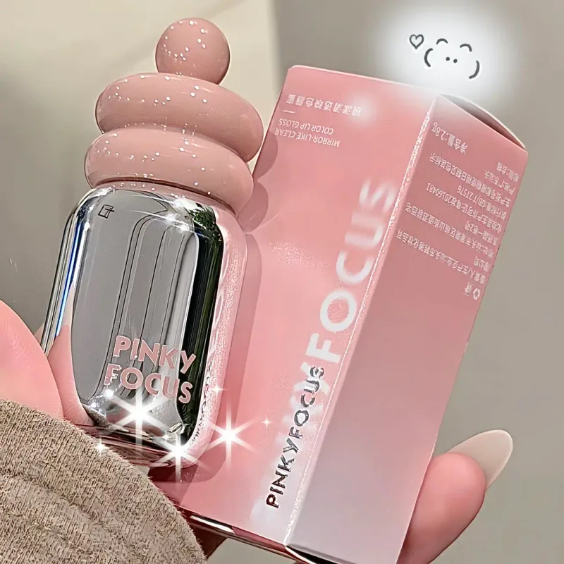 Pinkyfocus Clear Gloss Lip Oil Moisturizing Glass Finish Non-Sticky Nude Shade Ideal for Layering to Brighten Lips — image 4