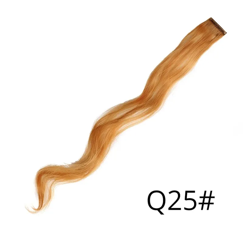 Synthetic 50Cm Rainbow Colors One Clip In Hair Extensions Straight Long Synthetic For Women Hair Piece Blue Pink Purple Red 12G