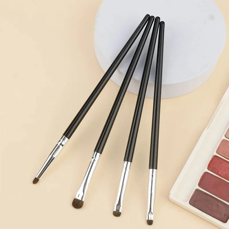 Petit pinceau de maquillage pour fard à paupières, 4 pièces, brosse de détail, poils de poney, Eyeliner, correcteur de taches fines, ensemble Portable — image 3