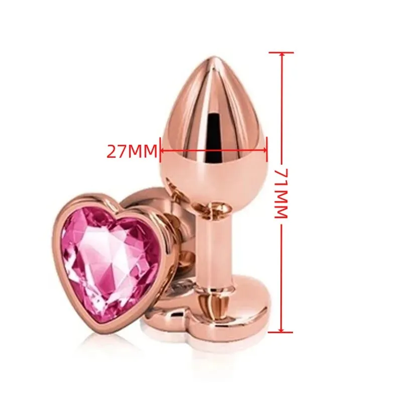 Small Size Metal Anal Beads Butt Plug Mini Rainbow Rose gold Butt Plug Crystal Jewelry Trainer Anal Dildo Masturbation Sex Toy — image 9