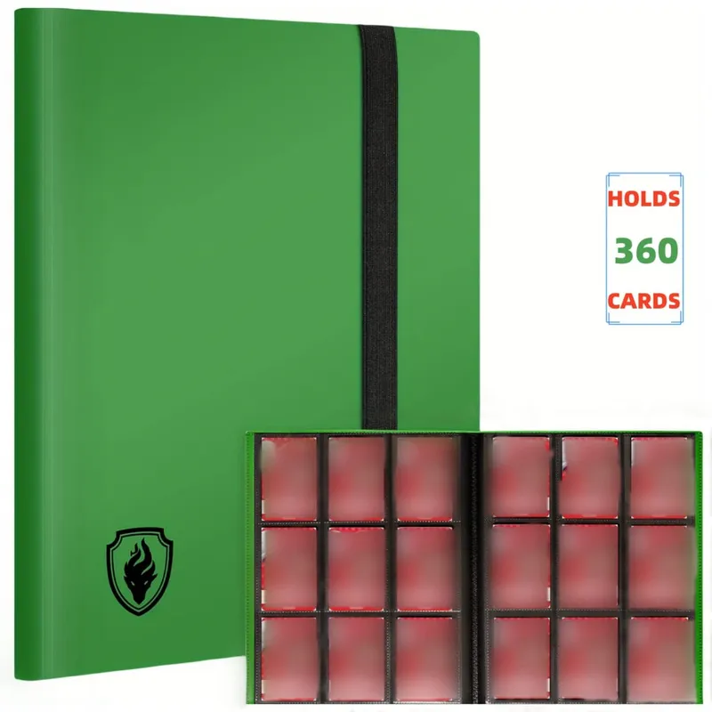 Trading Card Binder 9 Pockets Card Album Folder 360 Side Loading Pocket Binder for Yugioh Sport and Other TCG