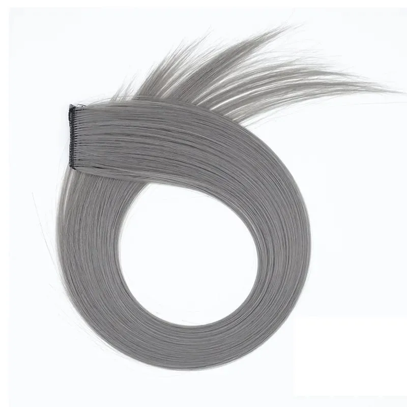 22Inch Synthetic Long Straight Clip In Hair Extensions High Temperature Hairpieces Rainbow Colors Hair Accessories for Women — image 23