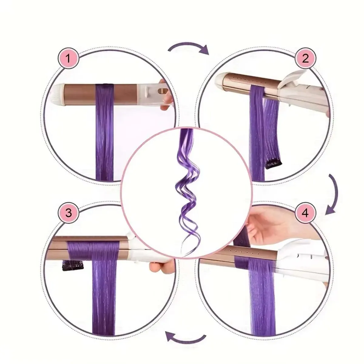 6 pçs extensões de clipe sintético 24 Polegada extensões de cabelo colorido destaques festa longo em linha reta hairpieces para mulheres crianças menina — image 5