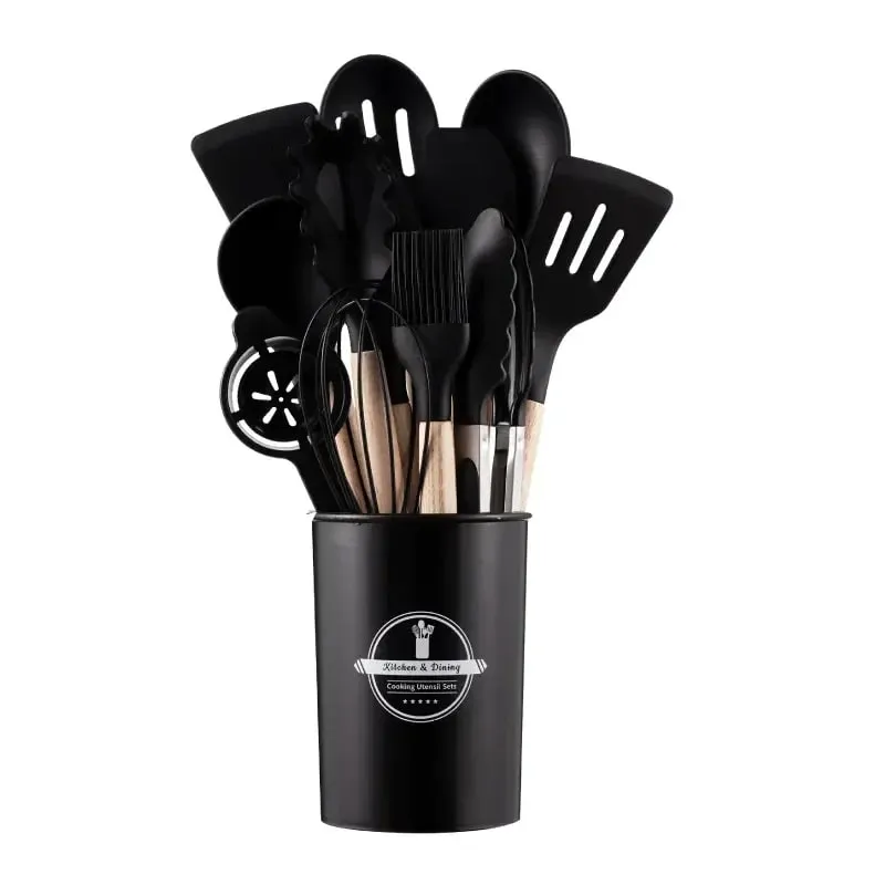 14pcs silicone utensil set with plastic holder — image 4