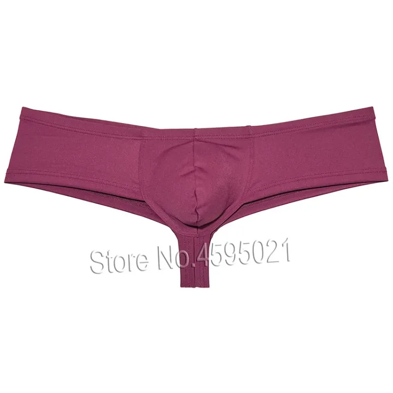 Cheeky Men's Micro Boxer Brief Brazilian Underwear Male Bikini Lingerie Beach Shorts Curvy Pouch Silky Low Rise High Leg Undies