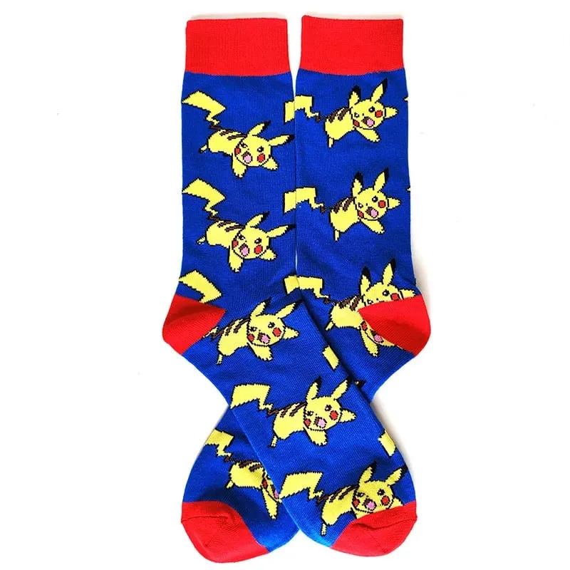 Pokemon Men's Fashion Trend Long Socks Cartoon Anime Figure Pikachu Eevee Gengar Unisex Athletic Harajuku Socks
