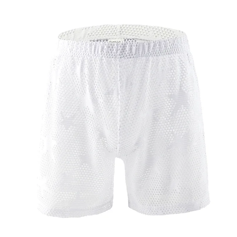Long Boxer Man Quick Dry Men's Panties Mesh Shorts Men Underpants Sexy U Pouch Underwear Male Lingerie