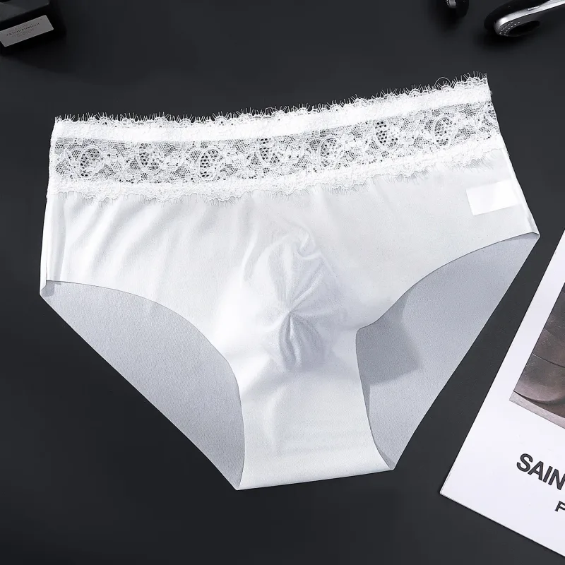 Herren-Dreieckshose mit Spitzenkante, Eisseide, spurlos, atmungsaktiv, dünn, Herrenunterwäsche, niedrige Taille, weich, nahtlos, Komfort, Herren-Slip — image 18