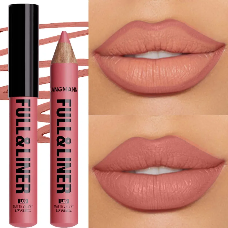 Waterproof Matte Lipliner Pencil Brown Contour Tint Lipstick Pen Long Lasting 12 Color Wooden Lip Liner Pencil Full-lip Makeup — image 9