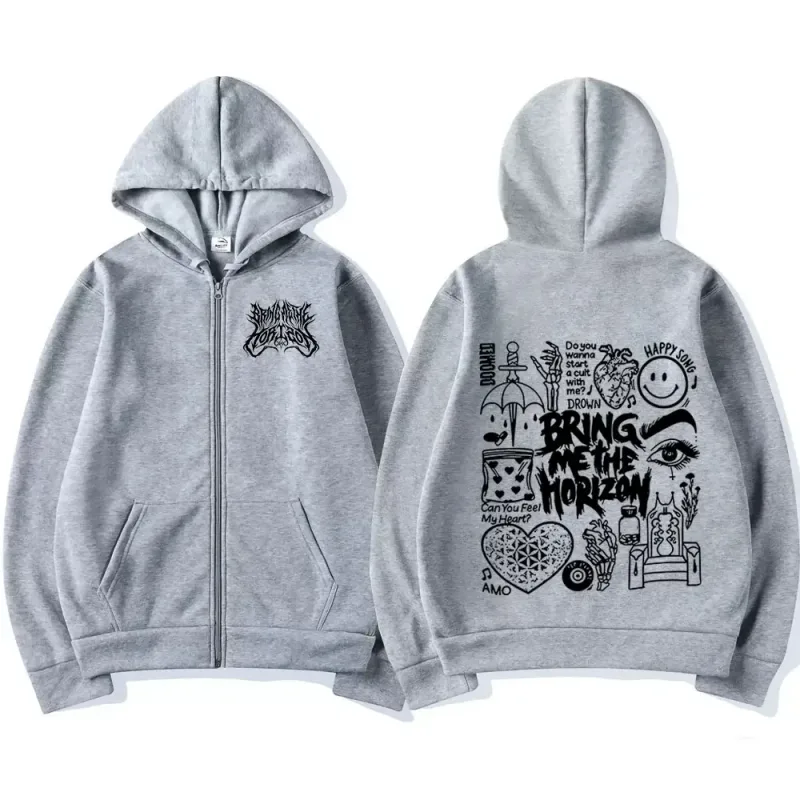 BringMe TheHorizon Zipper Hoodies Heavy Metal Rock Band Oversized Zip Up Sweatshirts Men Women Casual Harajuku Jacket Coats — image 6
