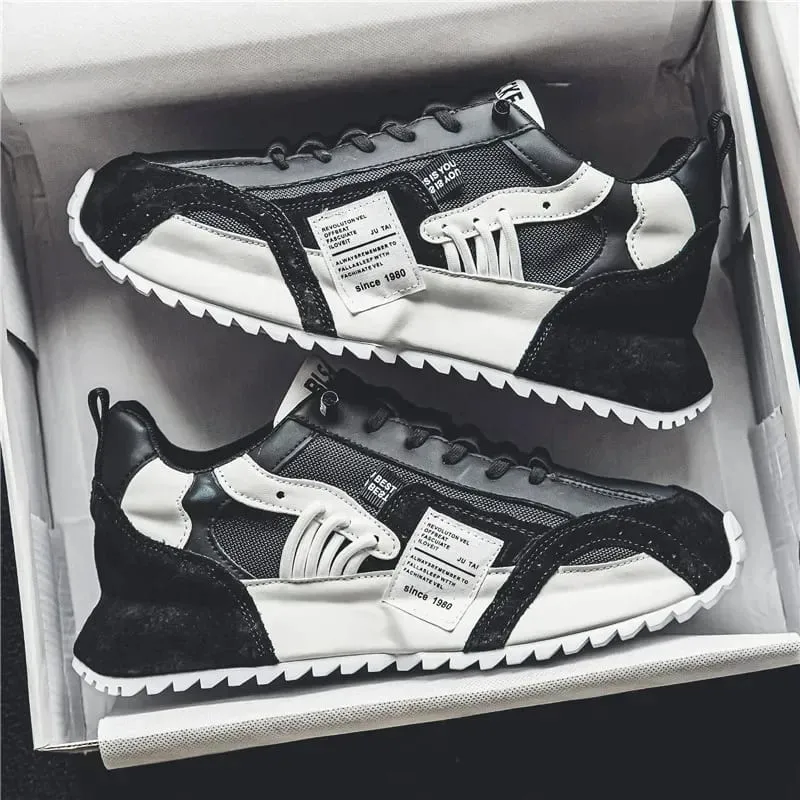 Four Seasons Moccasins Trend Designed Personality Lace-up Leather Sneakers Comfortable Breathable Shoes for Men Casual Sports — image 7