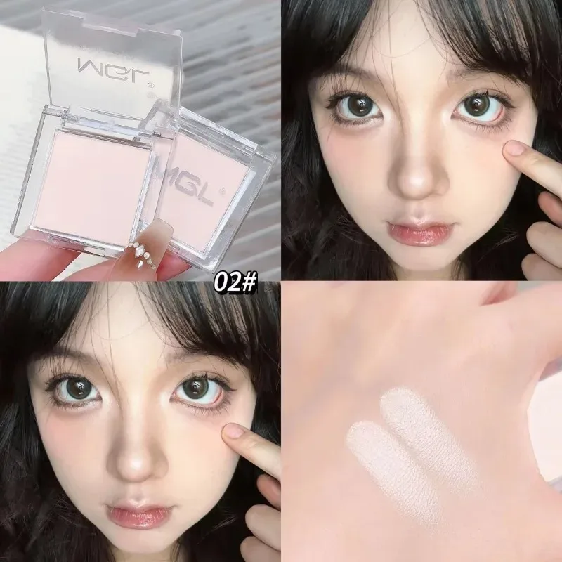 Matte Pure White Face Highlighter Palette Monochrome Pearly Jade Eyeshadow Highlighter Naturally Brightening Contouring Makeup