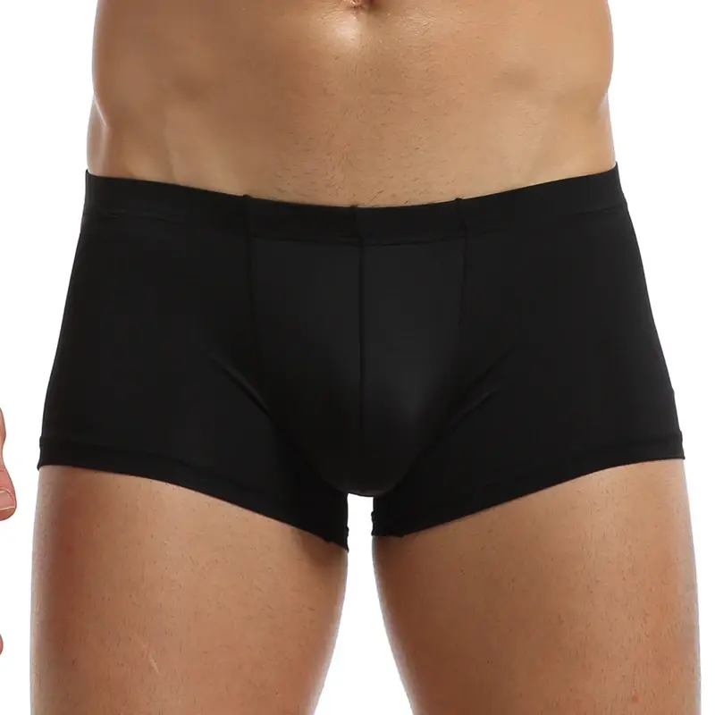 Fashion Boxers Ice Silk Man Underwear Underpants Breathable Comfortable Men's Panties Ultrathin BoxerShorts Trunks — image 1
